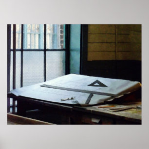 ANFANG UNTER $20 - Dreieck, Lineal und Kompass Poster