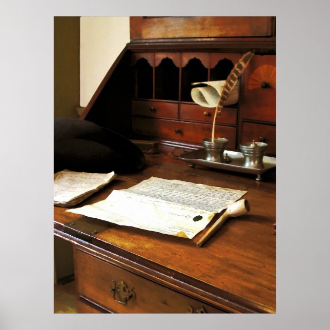ANFANG UNTER $20 - Quill, Papers and Pipe Poster (Vorne)