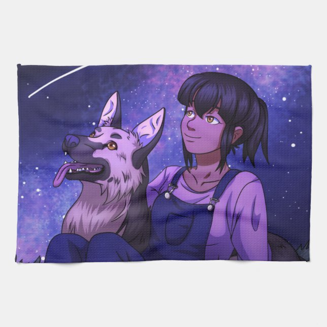 Anfangen mit einem Hund Geschirrtuch (Horizontal)
