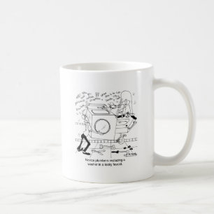 Anfänger-Klempner installieren eine Waschmaschine Tasse