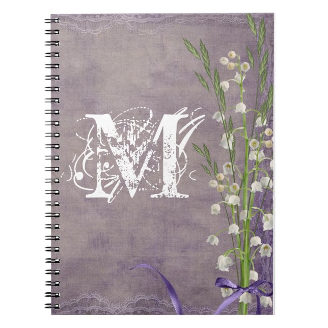 Anfängerbuch der Blume Lace Monogram Notizblock (Vorderseite)