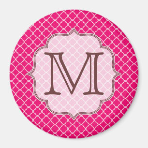 Anfängermagazin Latti Monogram, rosa Quarterfolie Magnet