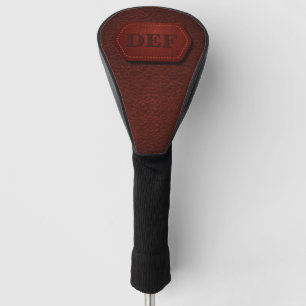 Anfänglich ändern, Leder aussehen Abzeichen dunkel Golf Headcover