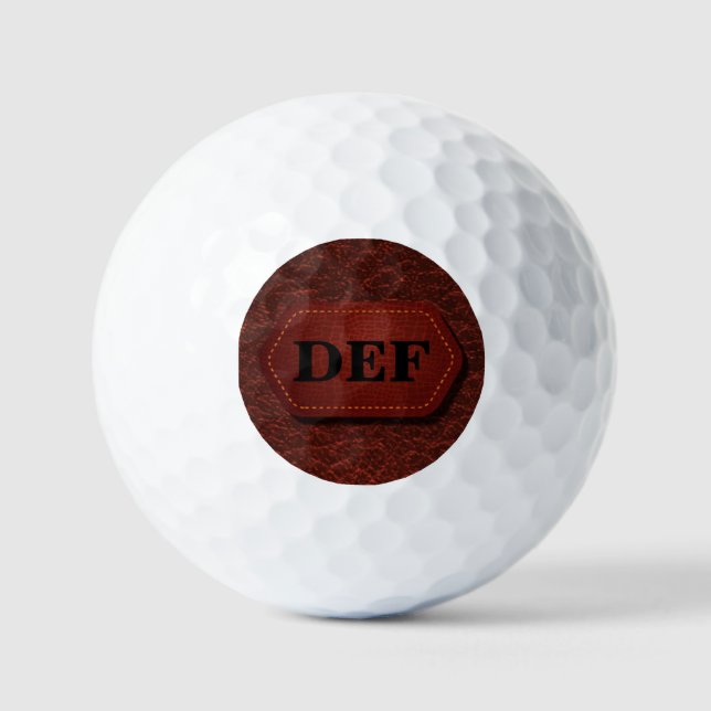 Anfänglich ändern, Leder aussehen Abzeichen dunkel Golfball (Vorderseite)