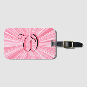 Anfänglich das Trendy Hot Pink Color Burst Monogra Gepäckanhänger