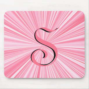 Anfänglich das Trendy Hot Pink Color Burst Monogra Mousepad