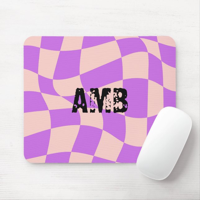 Anfänglich modern kariert Lila cool Mousepad (Mit Mouse)