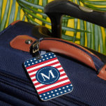 Anfänglich Red White Blue Custom Monogram Gepäckanhänger<br><div class="desc">Reisen Sie mit diesem mit Monogramm Gepäckanhänger im patriotischen Stil. Das Design der USA ist inspiriert mit US Flagge in den Farben Rot,  Weiß und Blau. Personalisieren Sie das benutzerdefinierte Monogramm mit dem Anfangsbuchstaben Ihres Familiennamen.</div>