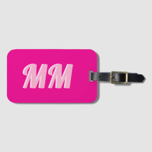 Anfänglich trendy Hot Pink Bright Modern Monogram Gepäckanhänger