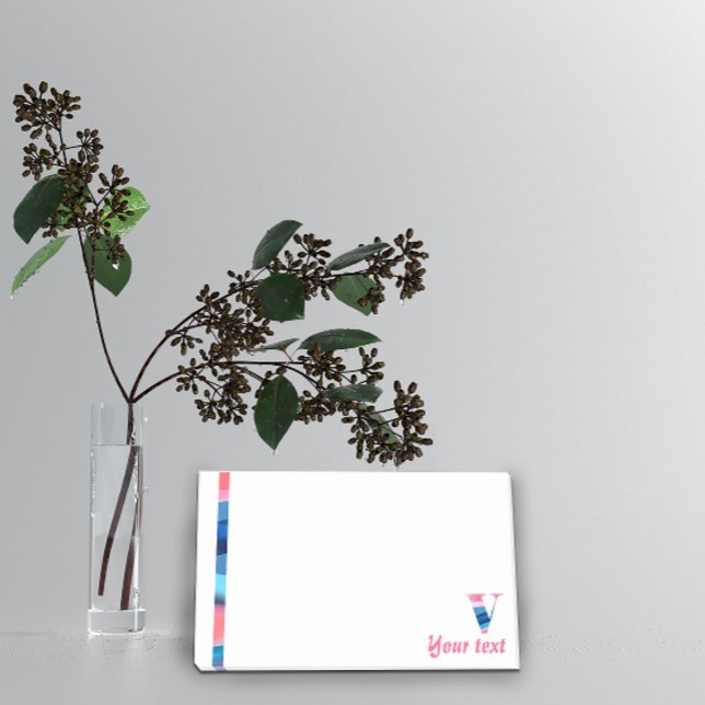 Anfängliche Anmerkungen zu Monogramm V Korallenbla Post-it Klebezettel (Von Creator hochgeladen)