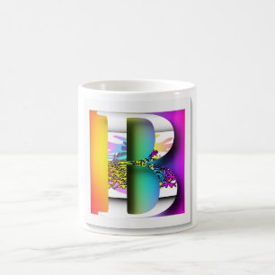 ANFÄNGLICHE BLUMEN-B-MONOGRAMM KAFFEETASSE