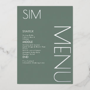 Anfängliche Logo-Hochzeits-Menükarten aus gepresst Folieneinladung