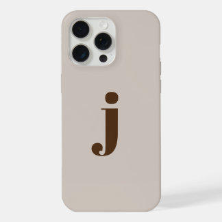 Anfängliche moderne einfache Monogramm-Beige iPhone 15 Pro Max Hülle