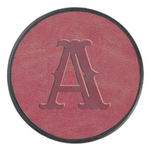 Anfängliche rote Ledertextur Eishockey Puck