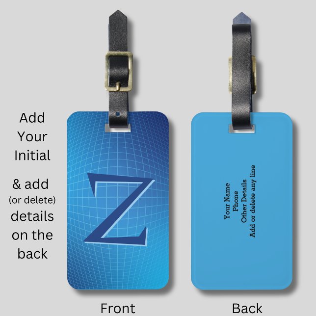 Anfängliche, weiche blaue Aqua geometrische Linien Gepäckanhänger (Von Creator hochgeladen)