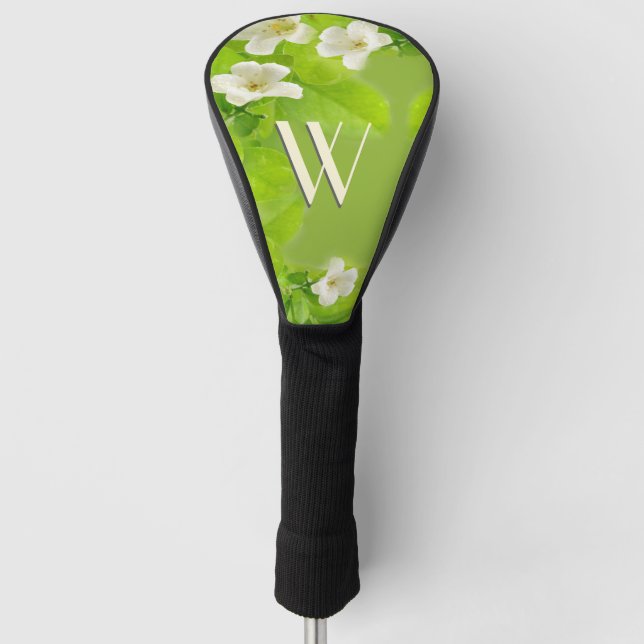 Anfängliche weiße Blume Golf Headcover (Vorderseite)