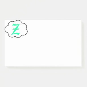 Anfängliche Z-Monogramm-Notizen Post-it Klebezettel