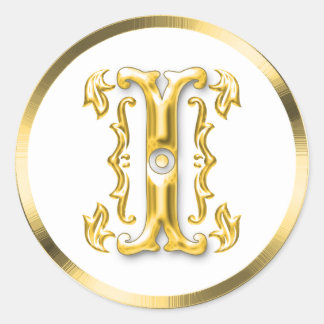 Anfänglicher Aufkleber in Gold