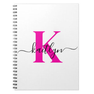 Anfänglicher Mit Monogramm Name in Pink Notizblock
