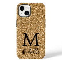 Anfänglicher Name des trendy Gold Glitzer Monogram