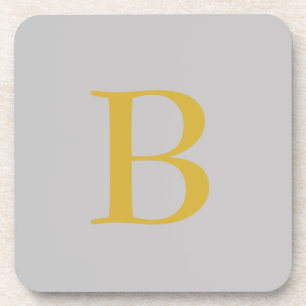 Anfänglicher Name für das moderne graue Monogramm Getränkeuntersetzer