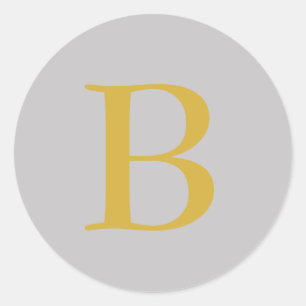 Anfänglicher Name für das moderne graue Monogramm Runder Aufkleber