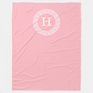 Anfängliches Monogramm für den weißen griechischen Fleecedecke