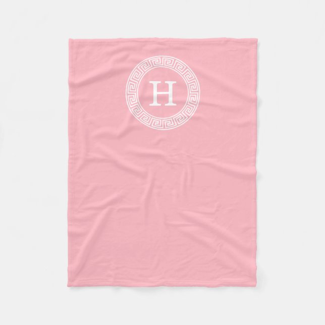 Anfängliches Monogramm für den weißen griechischen Fleecedecke (Vorderseite)