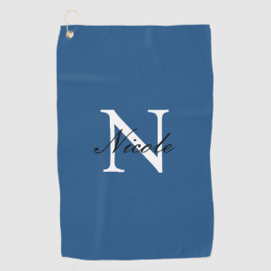 Anfängliches monogrammiertes handschriftliches eig golfhandtuch
