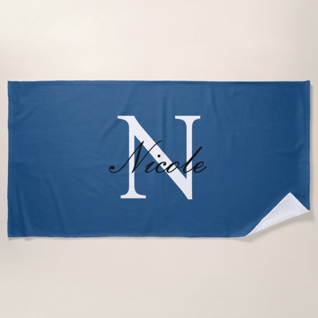 Anfängliches monogrammiertes handschriftliches eig strandtuch (Vorderseite)