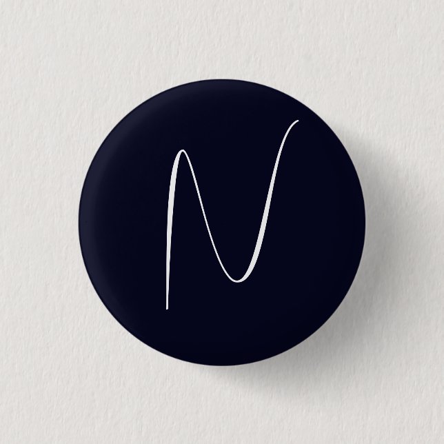 Anfängliches monogrammiertes handschriftliches pro button (Vorderseite)