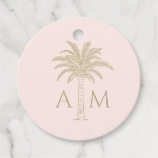 Anfängliches Palm-Hochzeitsgunst-Tag Geschenkanhänger
