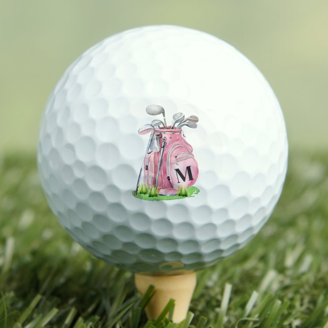 Anfängliches rosa Monogramm Golfball (Initial Pink Monogram Golf Balls)
