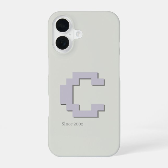 Anfangs-C Retro-Pixel-Art-Monogramm-Handyhülle iPhone 16 Hülle (Rückseite)