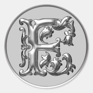 Anfangs F Rundkleber in Silber Runder Aufkleber
