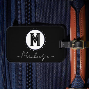 Anfangs Familienname Monogramm Kreis Gepäckanhänger