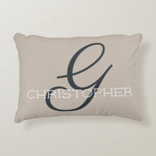 Anfangs G Neutral Beige Brauntöne Personalisierter Dekokissen