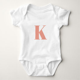 Anfangs Letter Monogram | Modern Stylish Peach Baby Strampler