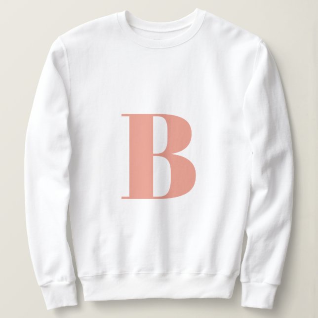 Anfangs Letter Monogram | Modern Stylish Peach Sweatshirt (Design vorne)