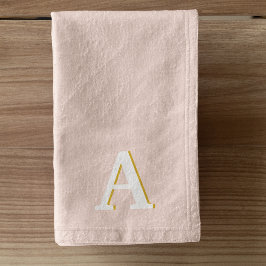 Anfangs Monogram Blush Pink Vintage Typography Handtuch
