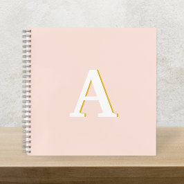 Anfangs Monogram Blush Pink Vintage Typography Notizbuch