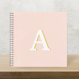 Anfangs Monogram Blush Pink Vintage Typography Notizbuch