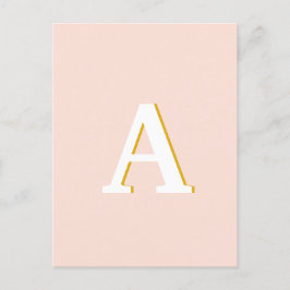 Anfangs Monogram Blush Pink Vintage Typography Postkarte