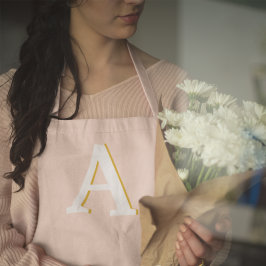 Anfangs Monogram Blush Pink Vintage Typography Schürze
