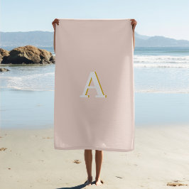 Anfangs Monogram Blush Pink Vintage Typography Strandtuch