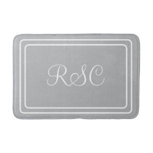 Anfangs oder Name hellgrau rund Ecken bathmat Badematte