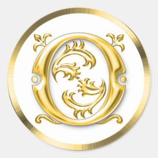 Anfangs- oder Round-Aufkleber in Gold Runder Aufkleber