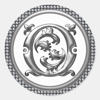 Anfangs- oder Rundaufkleber in Silber Runder Aufkleber