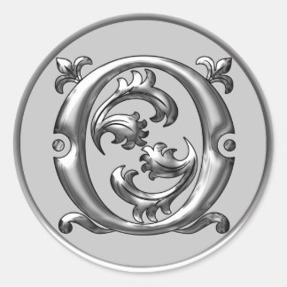 Anfangs- oder Rundaufkleber in Silber Runder Aufkleber