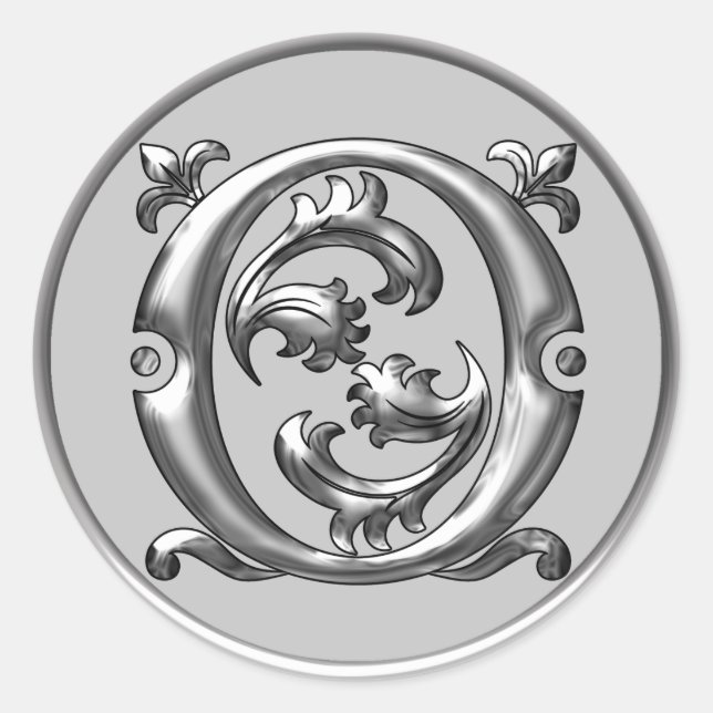Anfangs- oder Rundaufkleber in Silber Runder Aufkleber (Vorderseite)